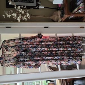 ANTHROPOLOGIE PRINTED CHIFFON DRESS